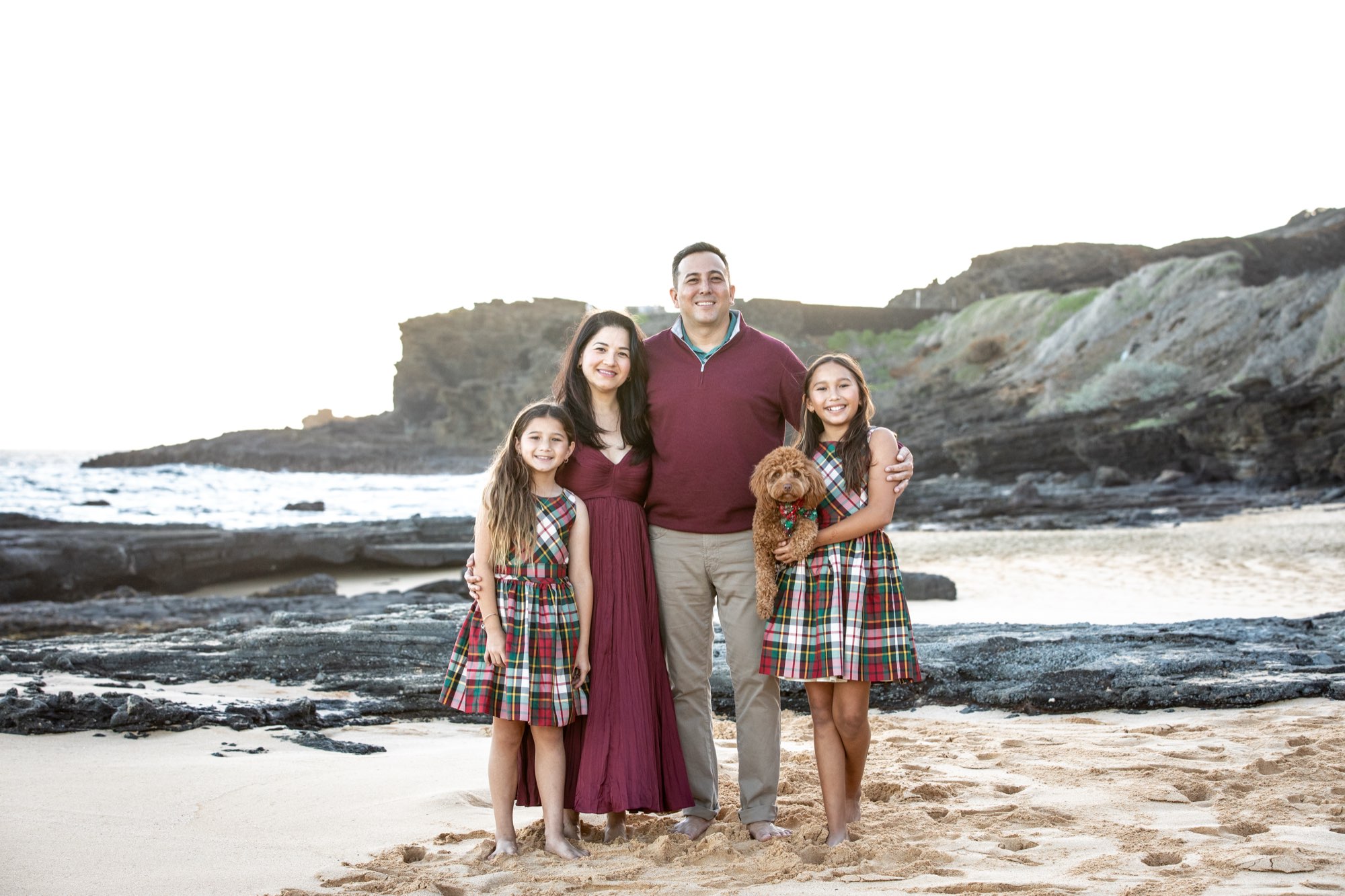 Trevor Ozawa with family at the shoreline